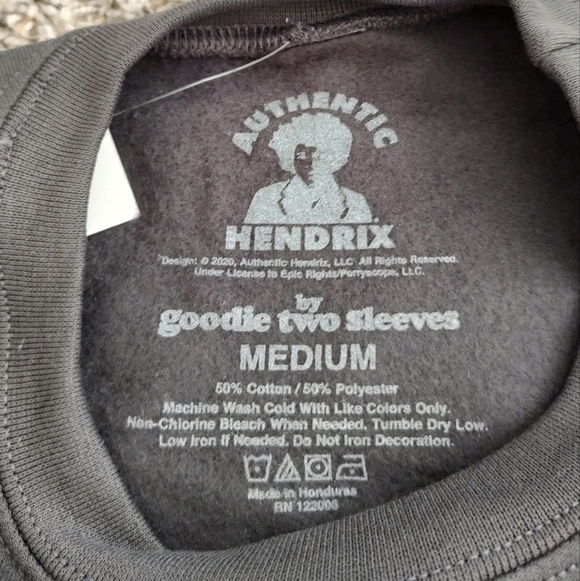 Jimi Hendrix Crewneck sweatshirt graphic band tee charcoal gray vintage … - Picture 4 of 5